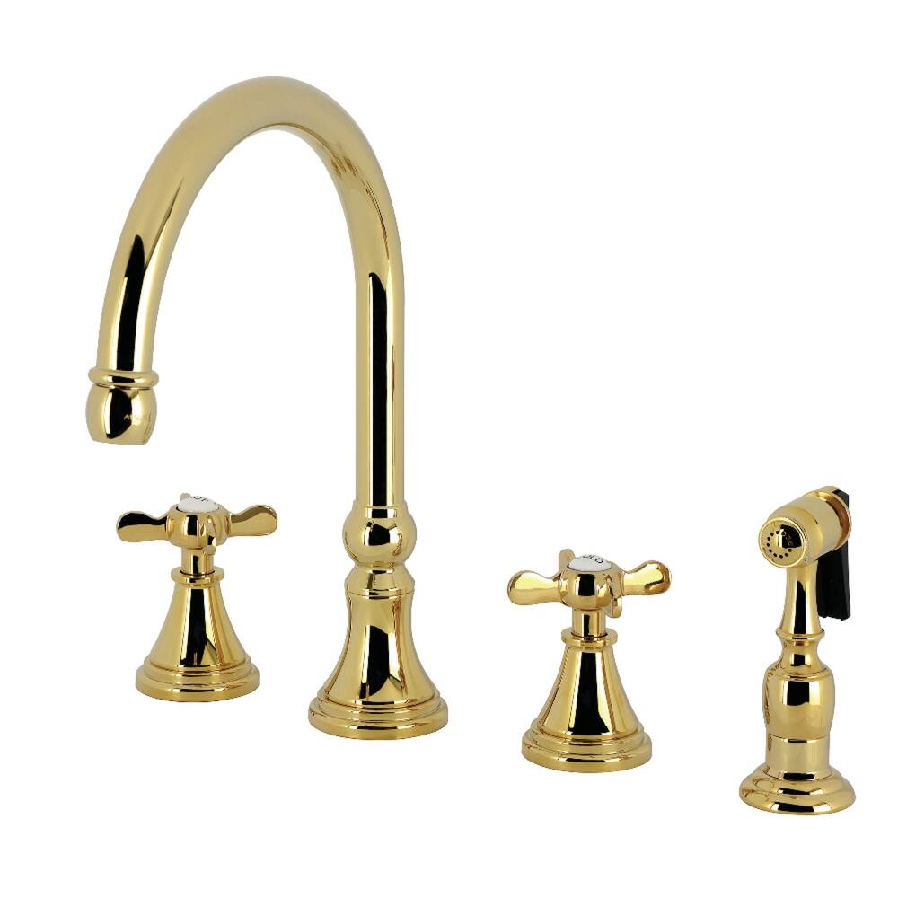 Kingston Brass Essex Double-Handle Wall-Mount Pre-Rinse Bridge Kitchen Faucet