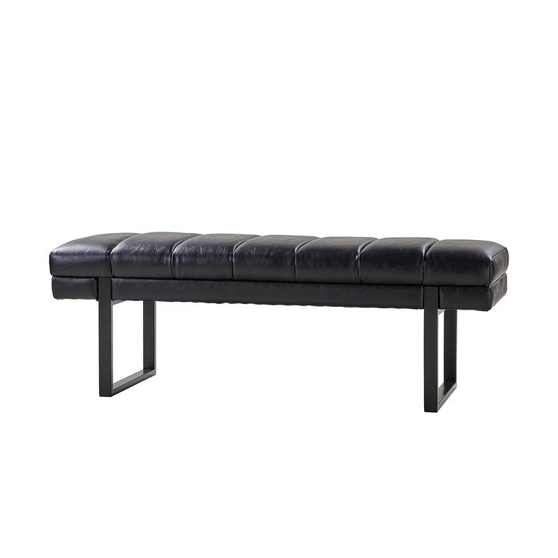 Laurens Modern 52.5'' Channel Tufted Bench with Mental Legs by HULALA HOME