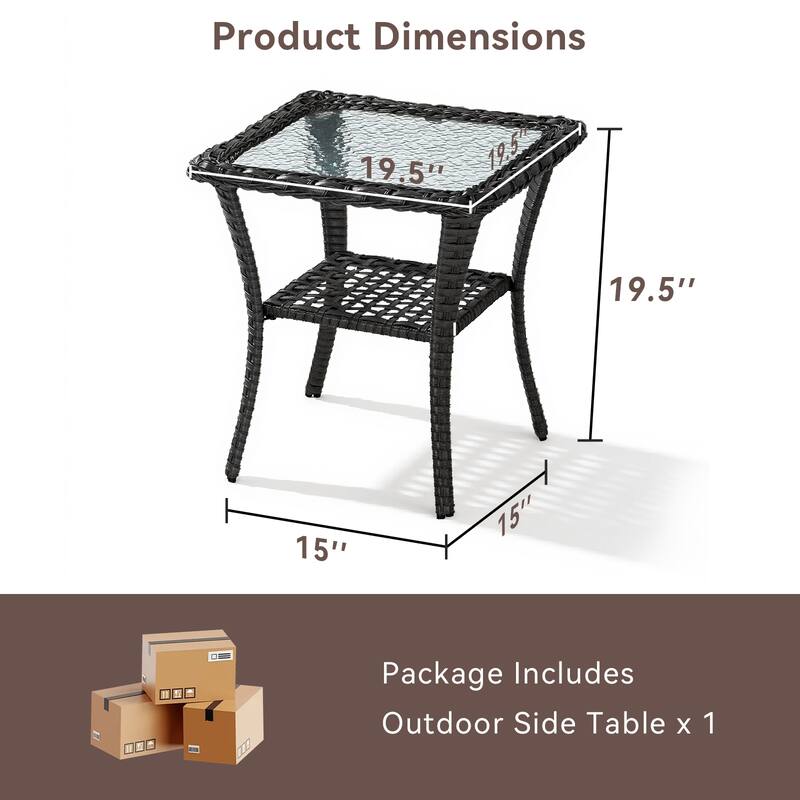 Pocassy Outdoor Patio Side Tables End Table for Swivel Chair