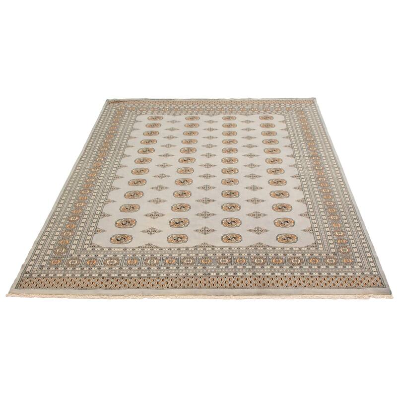 ECARPETGALLERY Hand-knotted Finest Peshawar Bokhara Grey Wool Rug - 8'1 x 9'9