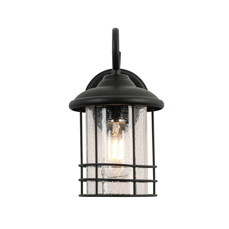 Matte Black Waterproof Outdoor Hardwired Wall Lantern Sconce