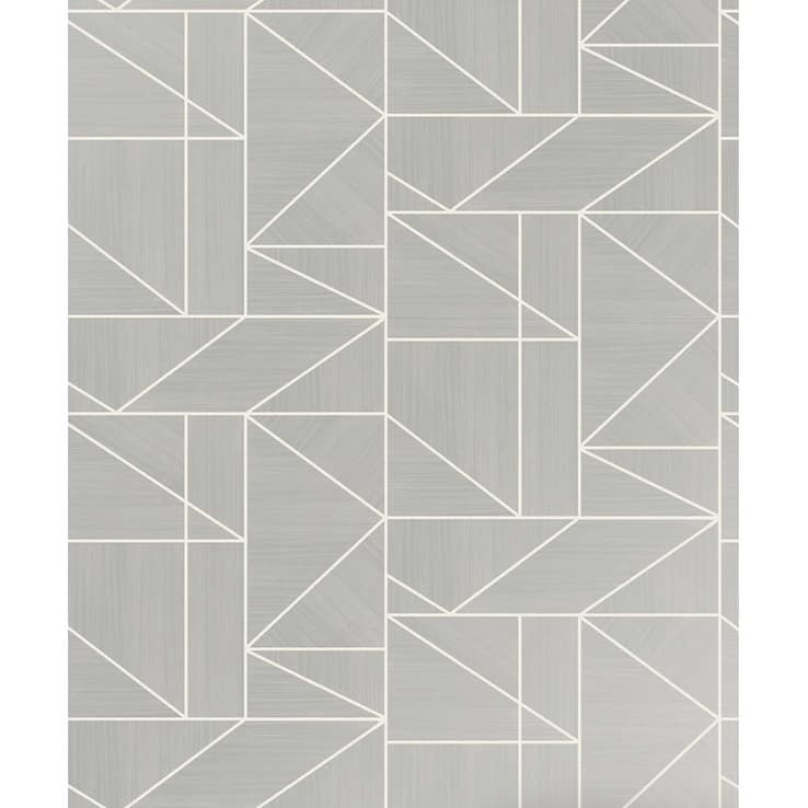 Advantage Ina Silver Geometric Wallpaper - 20.5 x 396 x 0.025