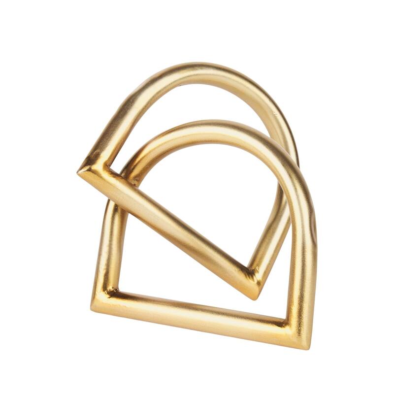 HomeRoots 6" Gold Iron Abstract Modern Tabletop Sculpture - 5.91 in. x 6.10 in. x 5.91 in.