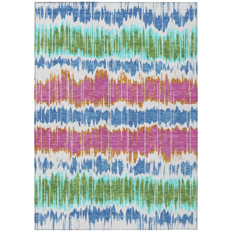 HomeRoots Striped Transitional Rectangle Outdoor Rug