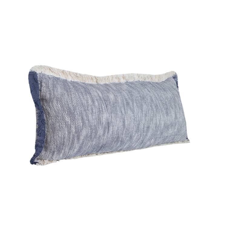 Sevita Two-Tone Cotton Fringe Throw Pillow
