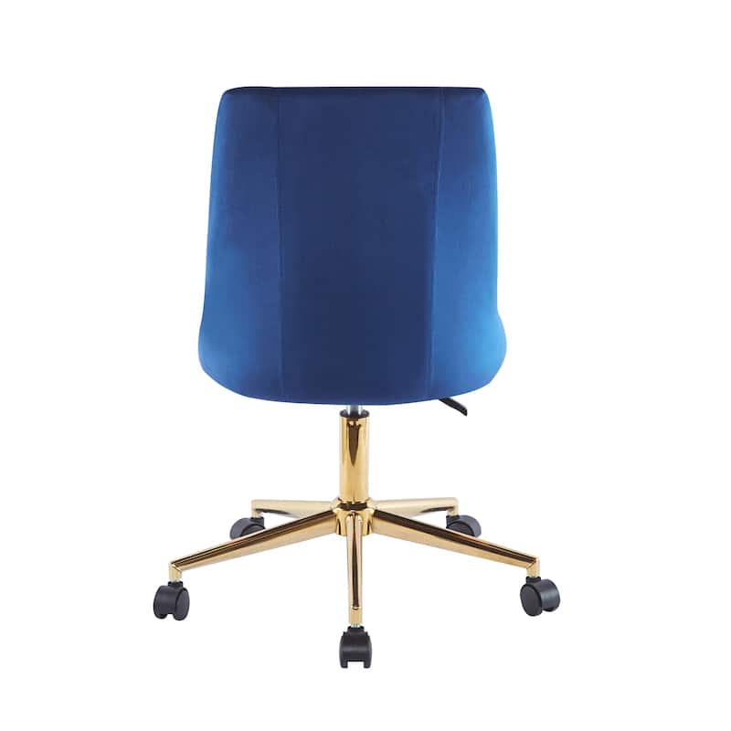 Porthos Home Rae Office Chair, Velvet Upholstery, Gold Chrome Legs