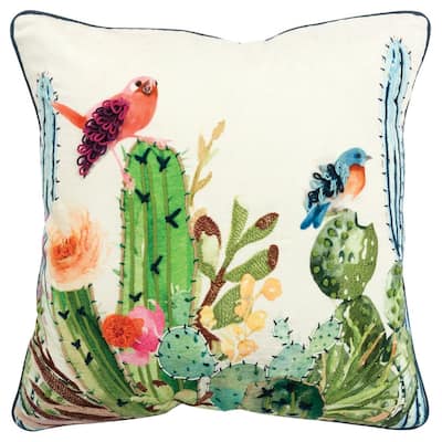 Green Cacti Decorative Pillow