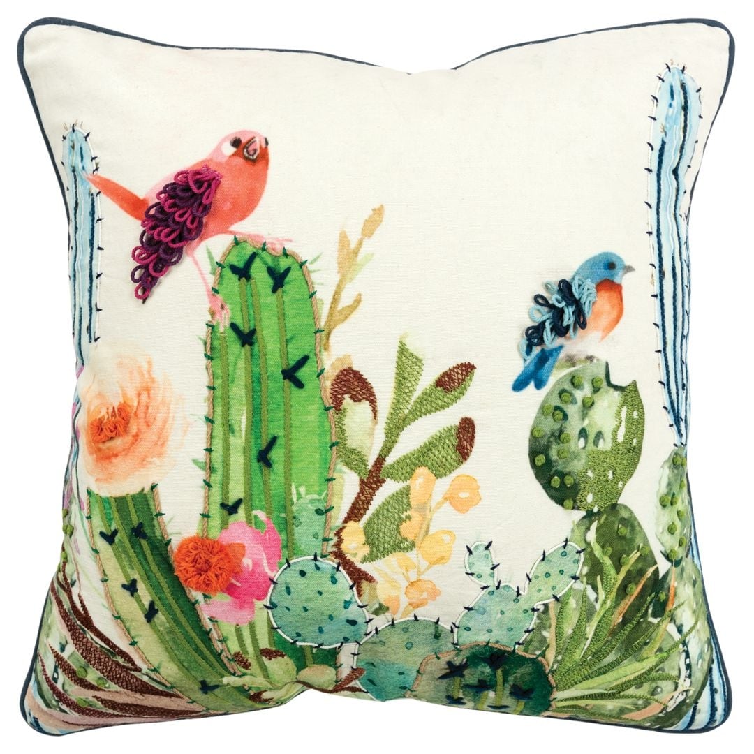 Green Cacti Decorative Pillow