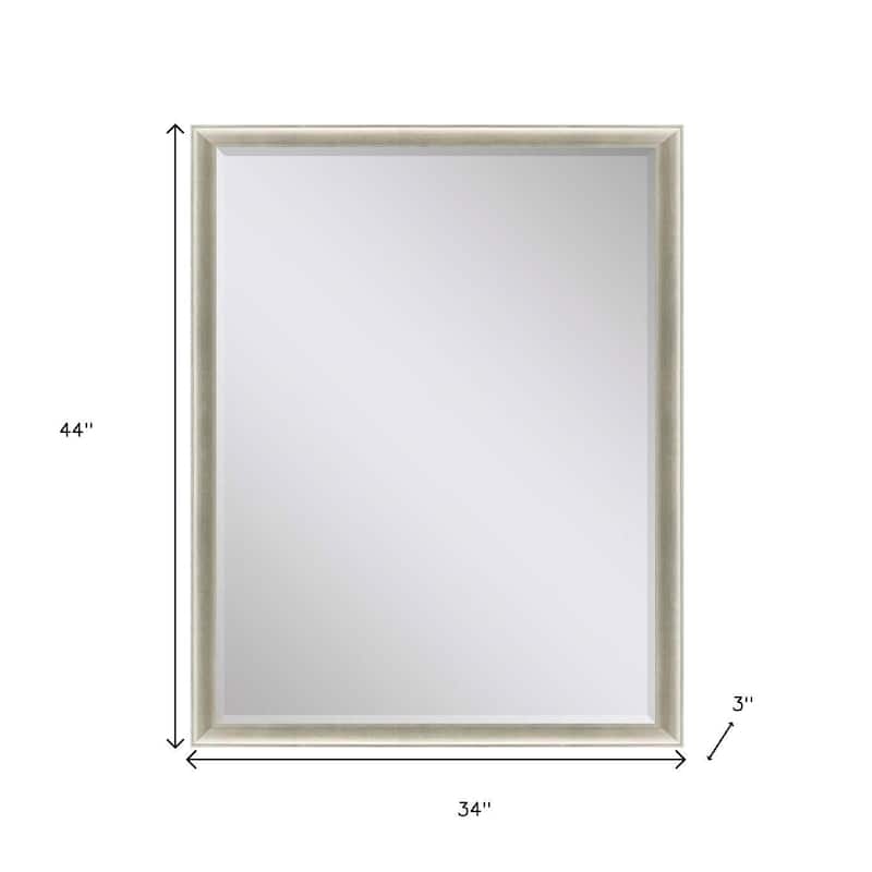 HomeRoots 44" Silver Wood Accent Mirror - 34.00 in. x 44.00 in. x 3.00 in.