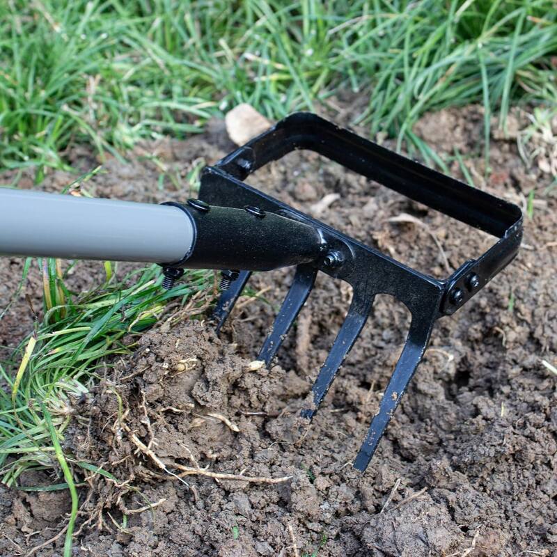 Suchtale 2-in-1 Stirrup 82" Hoe and Rake, Adjustable Handle, Weeding, Soil Loosening, Planting in Gardens
