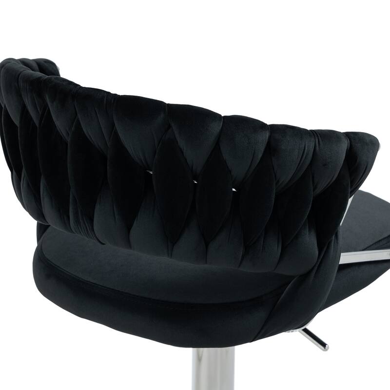 Set of 4 Bar Stool Adjustable Height with Swivel Seat