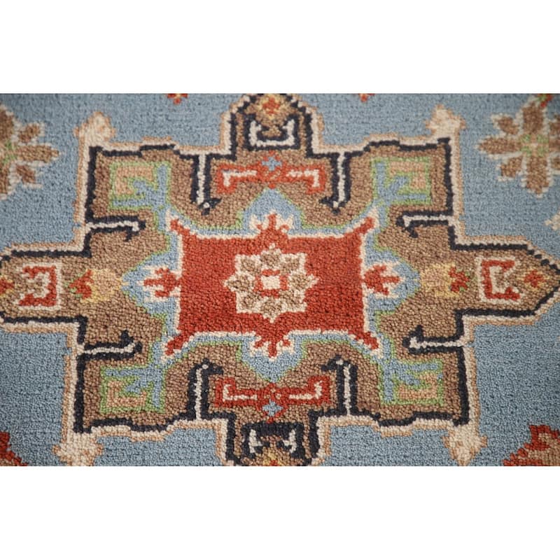 Light Blue Kazak Indian Area Rug Hand-knotted Wool Carpet - 3'2"x 5'1"