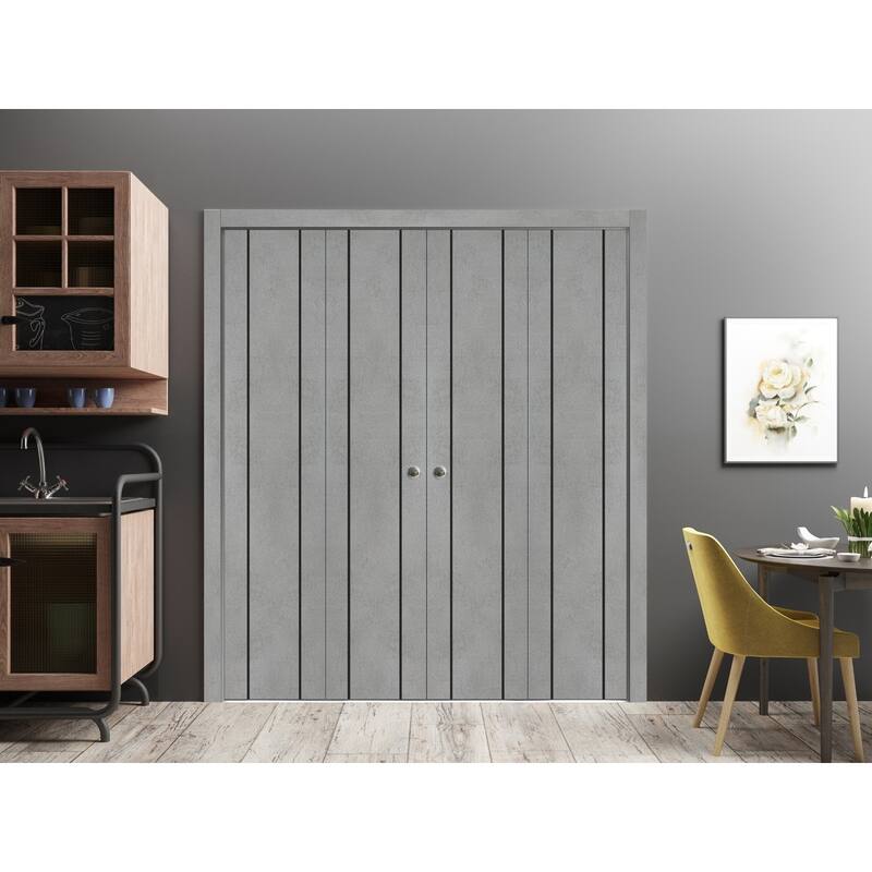 Bi-fold Doors 56 x 80 Planum 0016 Concrete with Sturdy Tracks