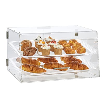 VEVOR Pastry Display Case 2-Tier Commercial Countertop Bakery Display Case Acrylic Display Box