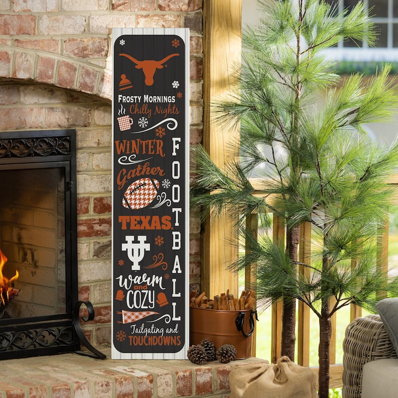 47" Double Sided Seasonal Porch Leaner, University of Texas - 47" x 11.25" - Winter