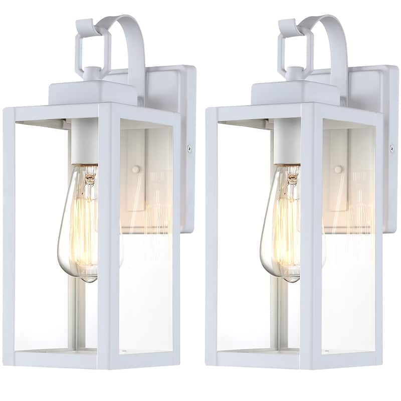 2 Pack 1-Light Outdoor Wall Sconce - 5"x6.7"x13.75" - 5"x6.7"x13.75" - White-2Pack