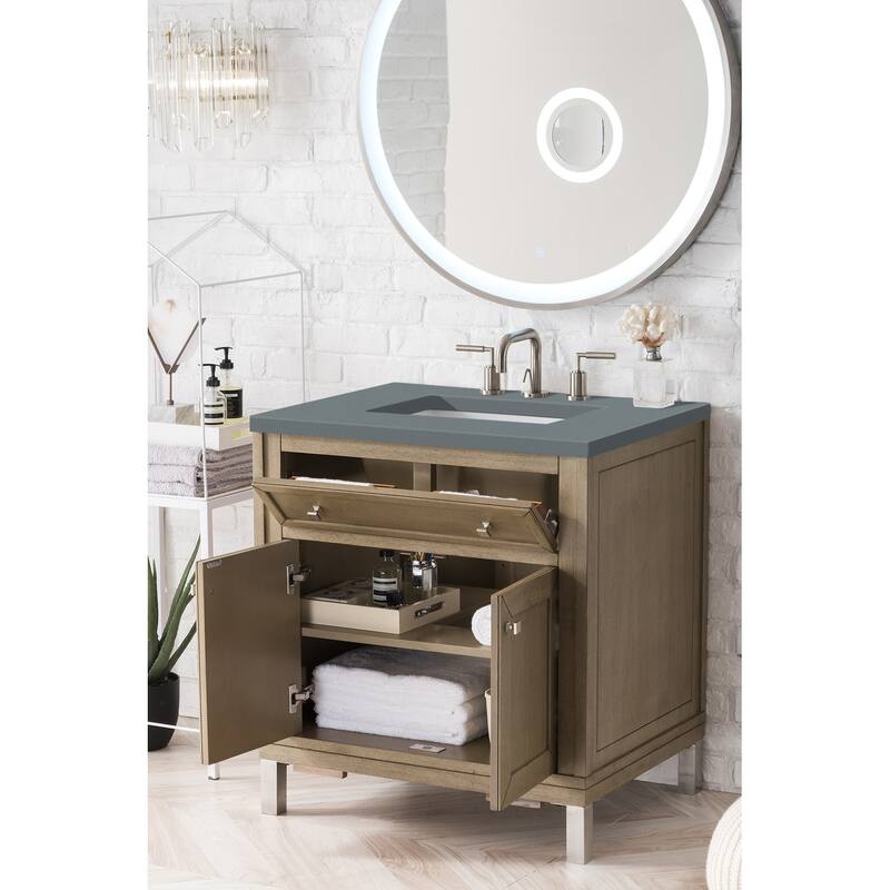 James Martin Vanities Chicago 30" Single Vanity, Whitewashed Walnut