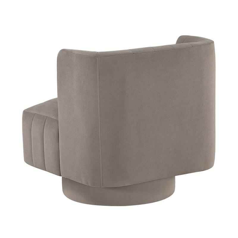 Bay 27.5" Textured Swivel Chair - Channel Tufted Barrel Back