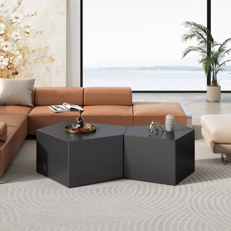 Irregular Pentagon Nesting Coffee Table Set