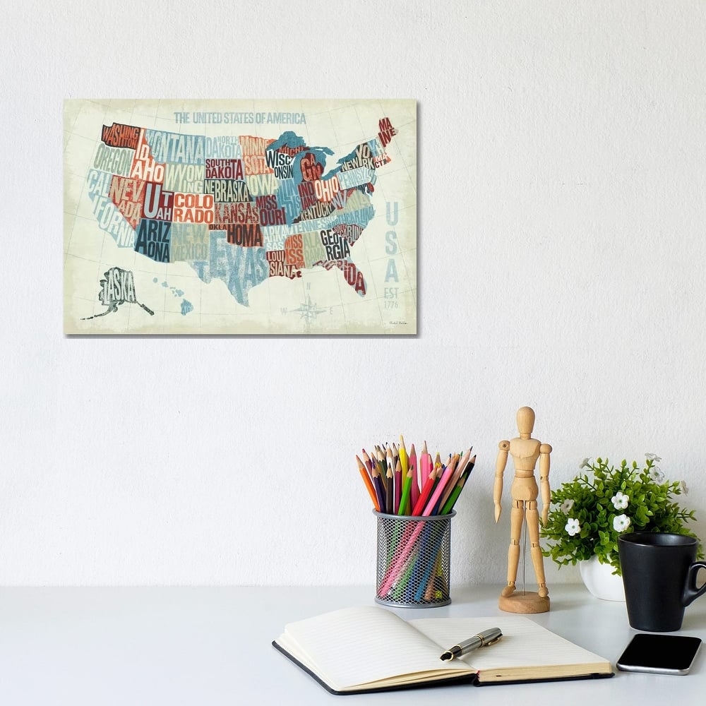 iCanvas "USA Modern Blue " by Michael Mullan Canvas Print