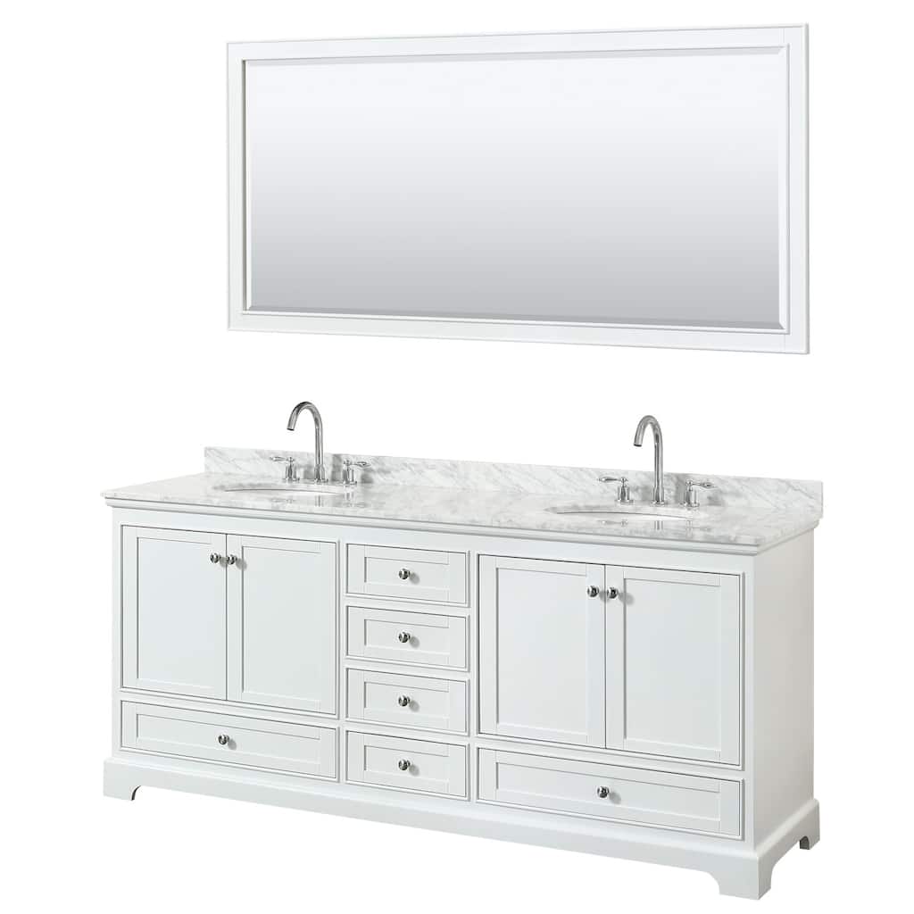 Wyndham Collection Deborah 80" Free Standing Double Vanity Set with