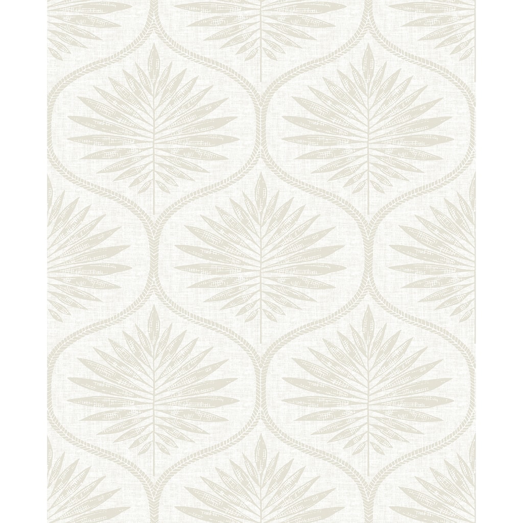 A-Street Prints Laurel Bone Ogee Wallpaper