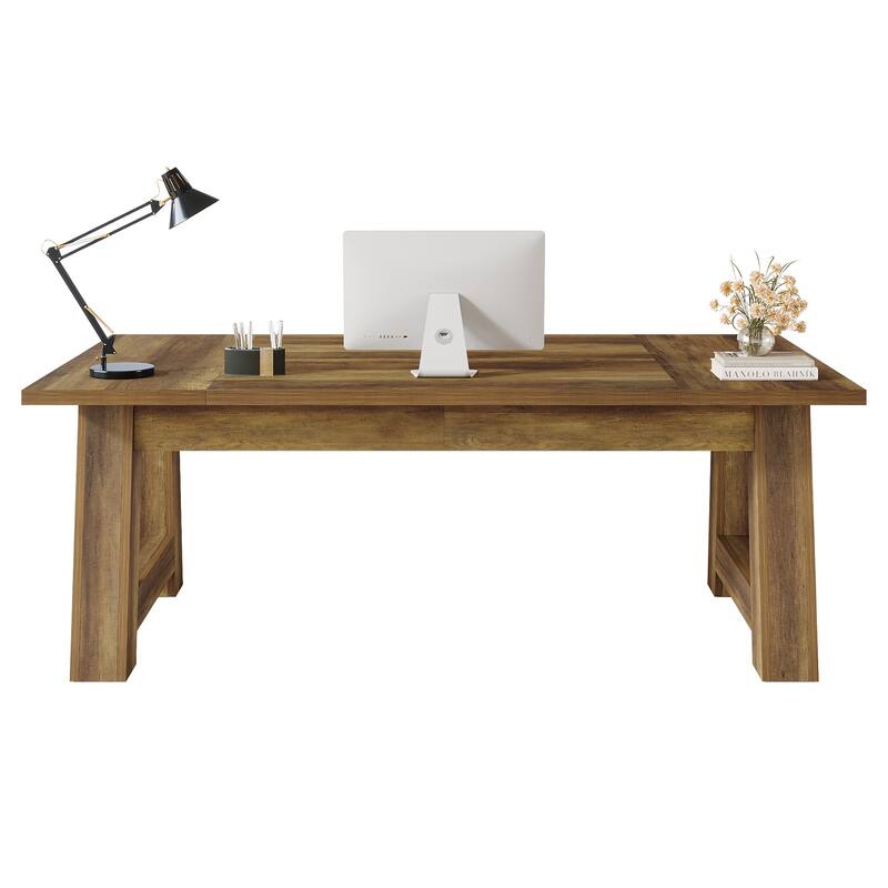 Large Office Computer Desk, 70.8" Executive Desk, Modern Workstation Writing Table