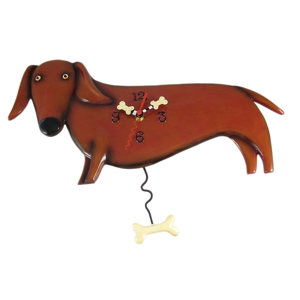 Allen Designs Oscar Dachshund Dog Wall Clock Wiener - 10.25 X 10.25 X 0.5 inches