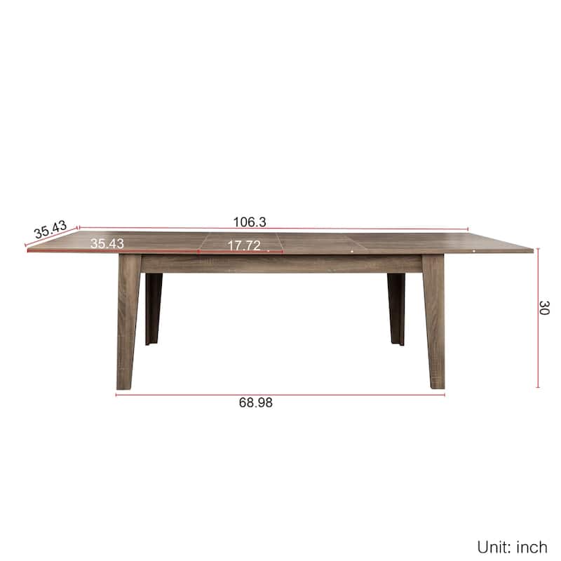 Wood Extendable Dining Table with Legs for Dining Room