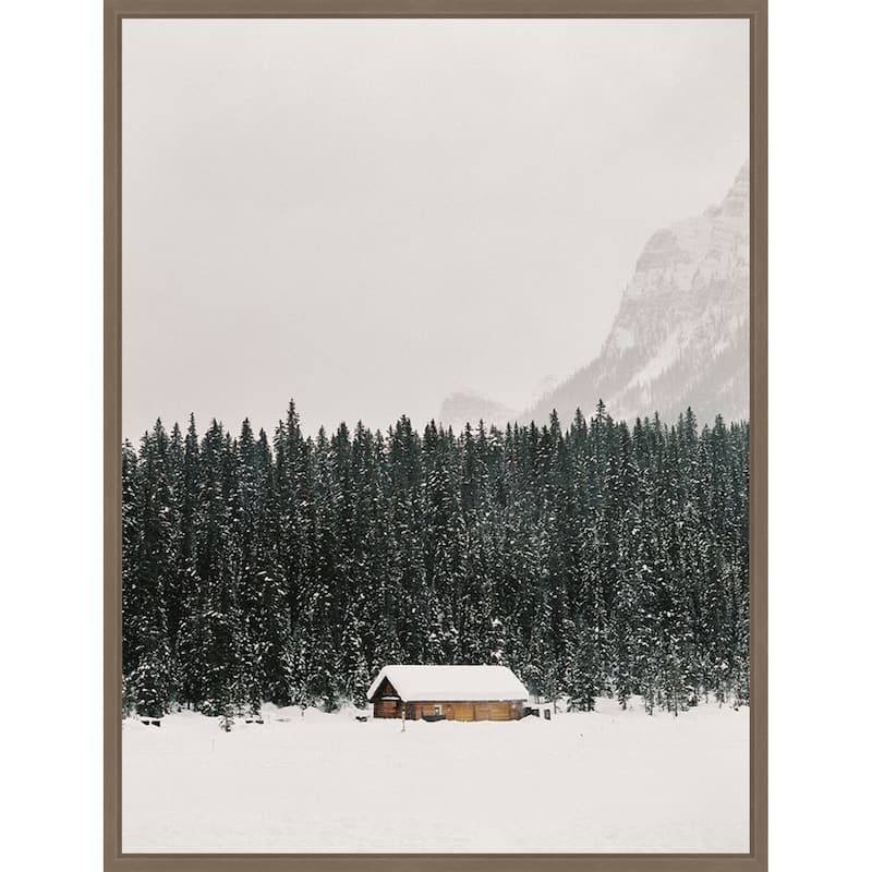 Winter Trees IV by Justine Milton (23 x 30 in.), Framed Canvas Wall Art Print - Sylvie Dark Gold