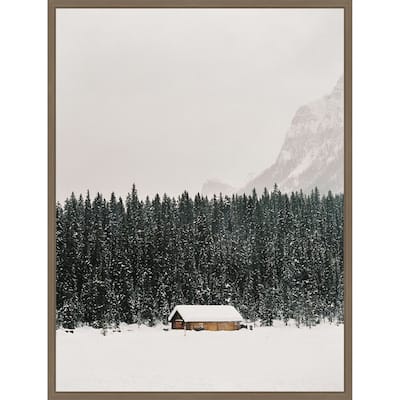 Winter Trees IV by Justine Milton (23 x 30 in.), Framed Canvas Wall Art Print - Sylvie Dark Gold