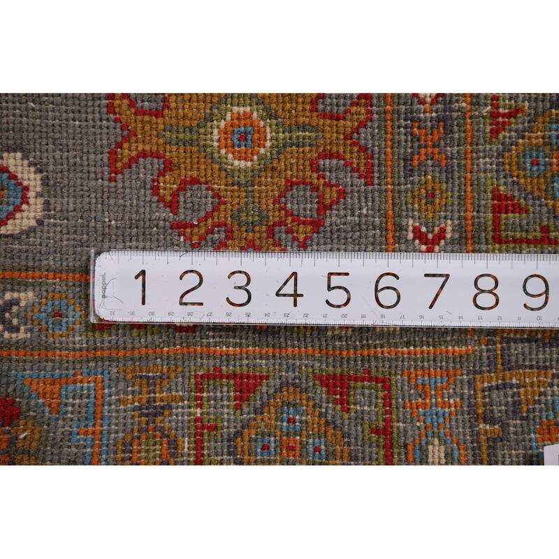 Gray Kazak Oriental Runner Rug Handmade Wool Carpet - 2'8" x 9'7"
