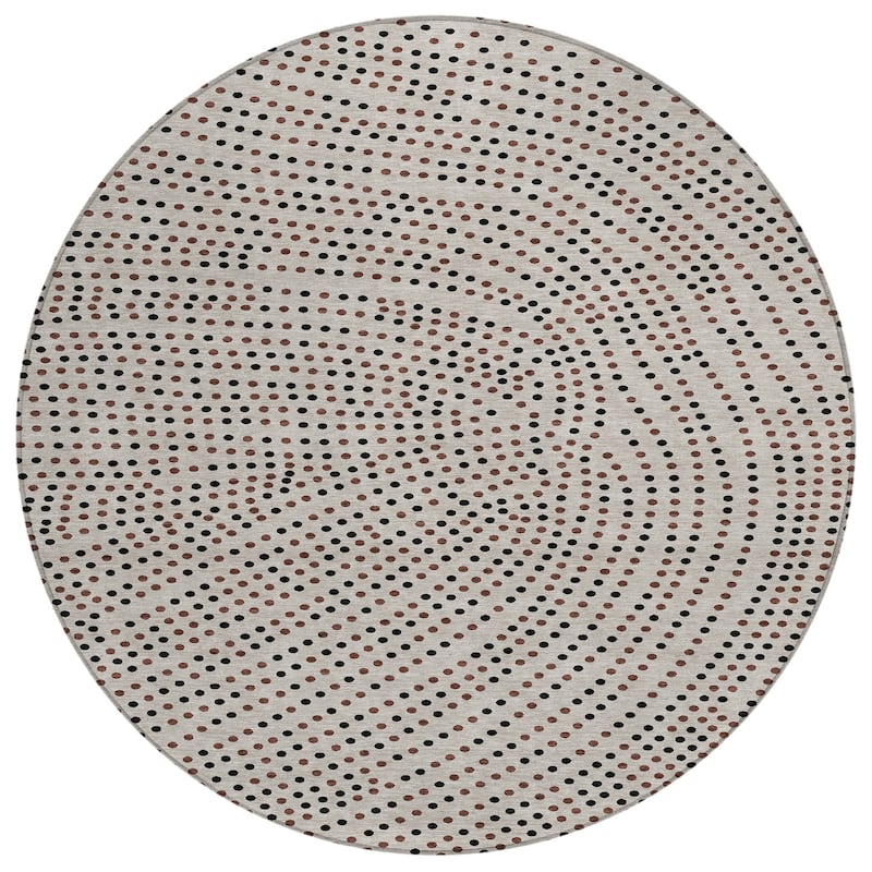 Machine Washable Indoor/ Outdoor Modern Dotty Chantille Rug