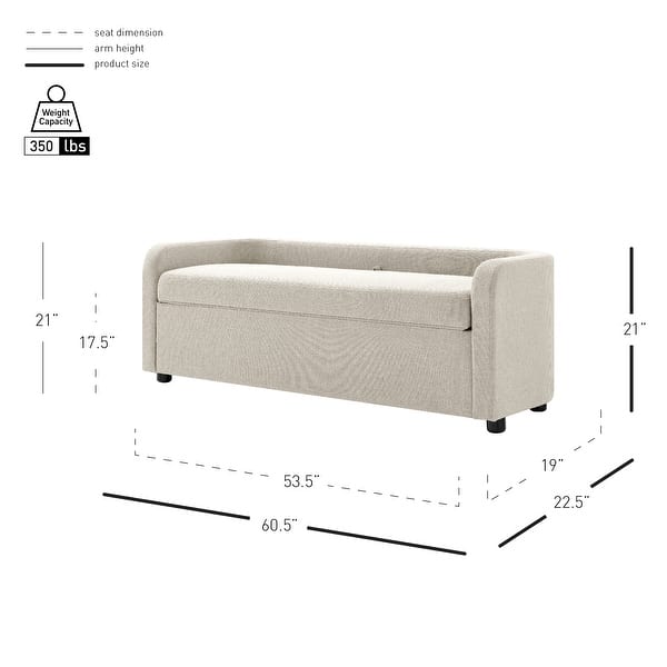 dimension image slide 2 of 3, NPD Furniture Wendy Storage Bench