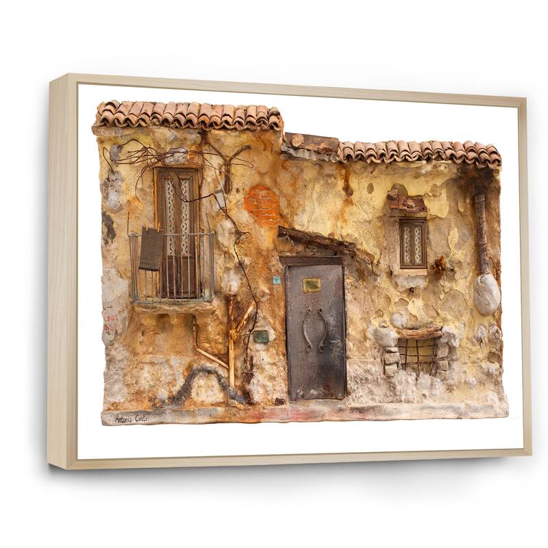 Designart "Sketch Of Old Europe Street III" Children's Art Framed Canvas Wall Art Print