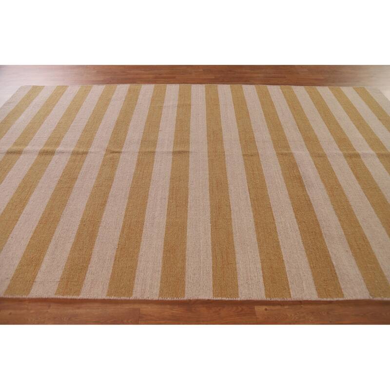 Striped Modern Gabbeh Area Rug Handmade Wool Carpet - 6'5" x 10'1"