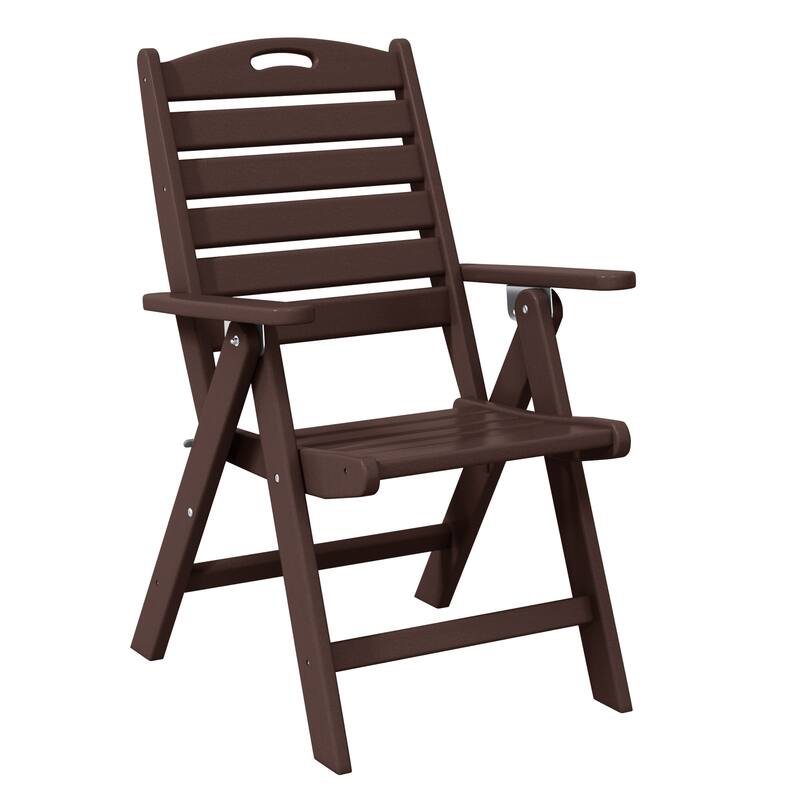 Laguna 7-Piece Rectangular Table Folding Highback Chair Dining Set
