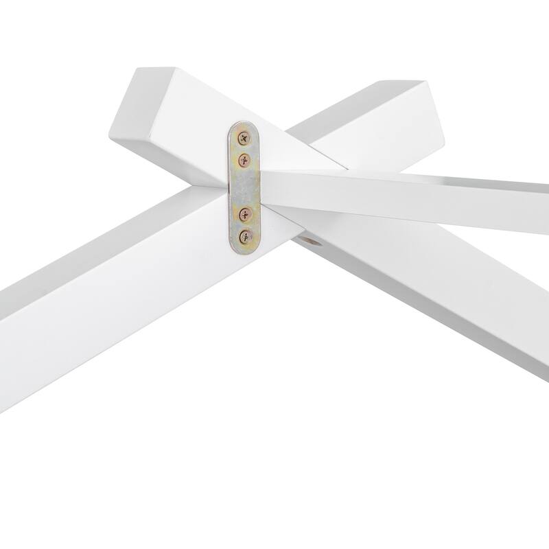 White Twin Size House-Shaped Wooden Bed with 2 Storage Drawers, Solid Pine Construction