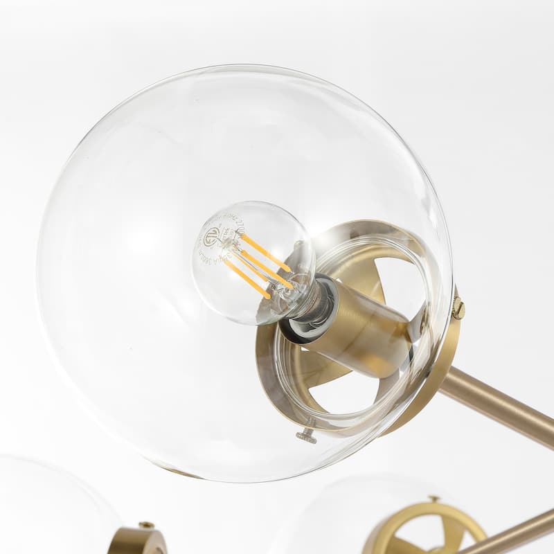 GetLedel 6-Light Modern Sputnik Chandelier with Glass Globe Shades