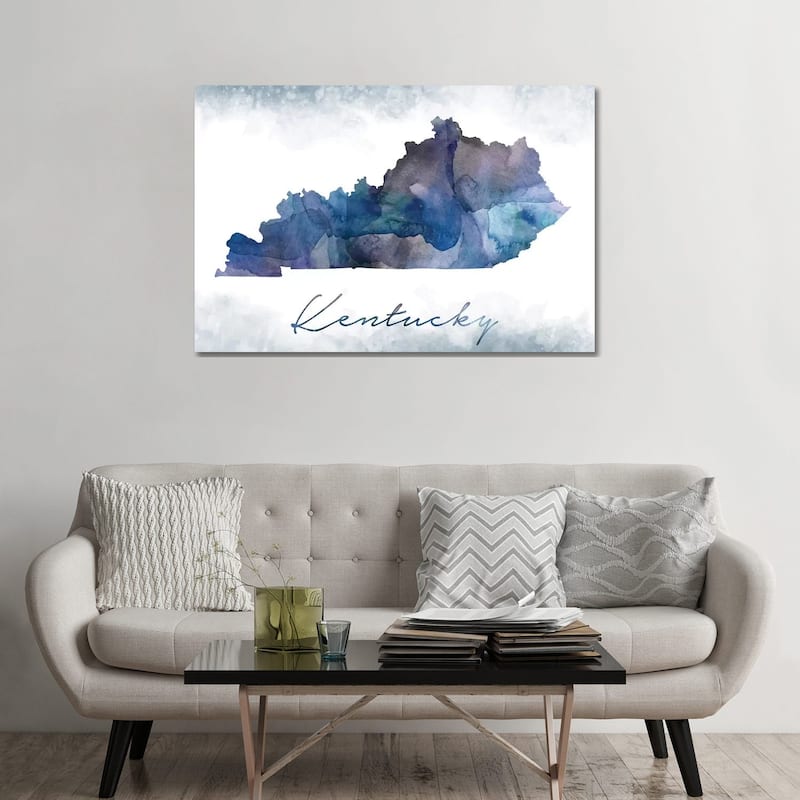 iCanvas "Kentucky State Bluish" by WallDecorAddict Canvas Print - 32x48x1.5
