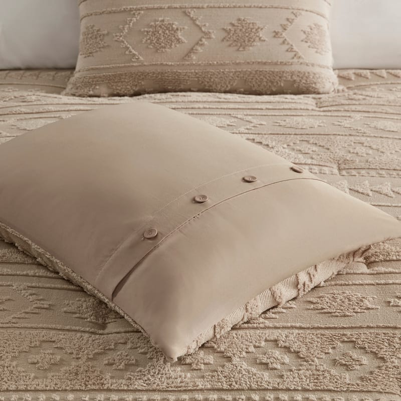 2 PCS Twin/Twin XL Chenille Oversized Comforter Set Tan