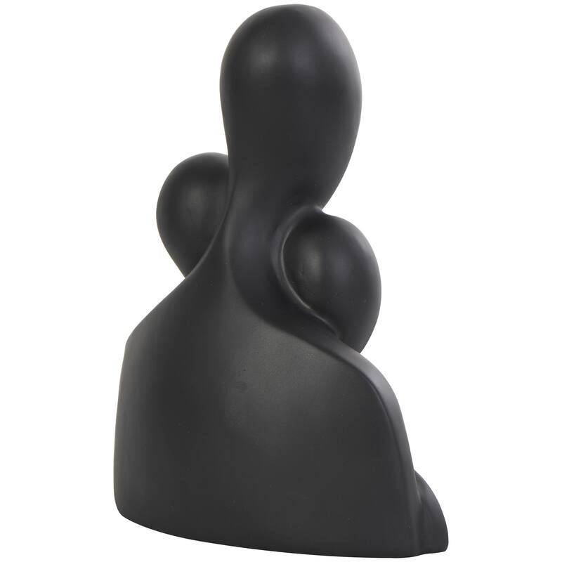 Polystone People Nesting Family 3 Head Decorative Sculpture - Black - Roche River Decor