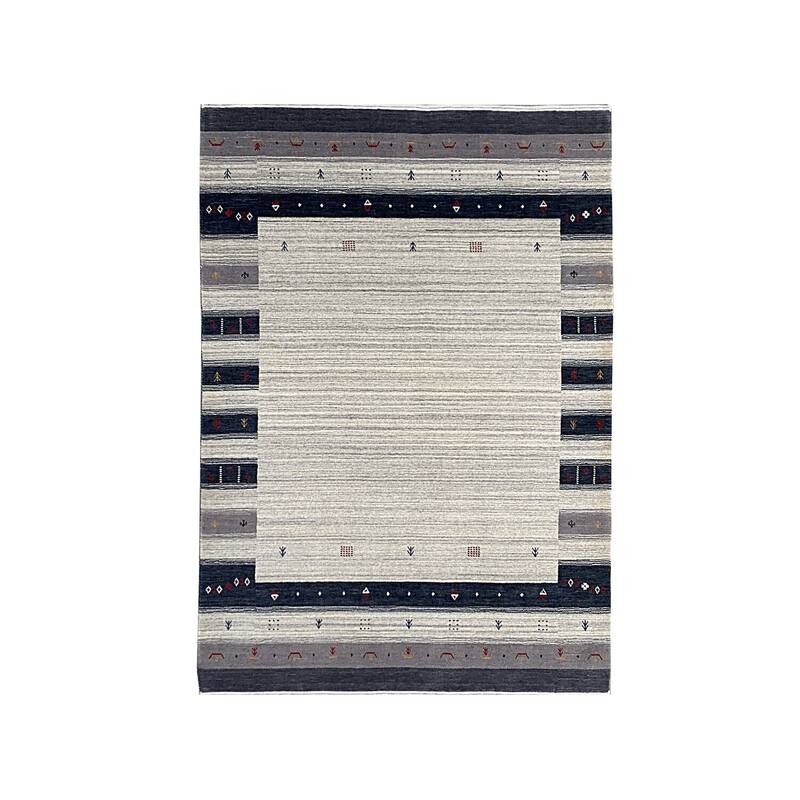 Multi Handmade Wool Rug, 5'4 x 7'7, Cozy Vibrant Floor Accent - L