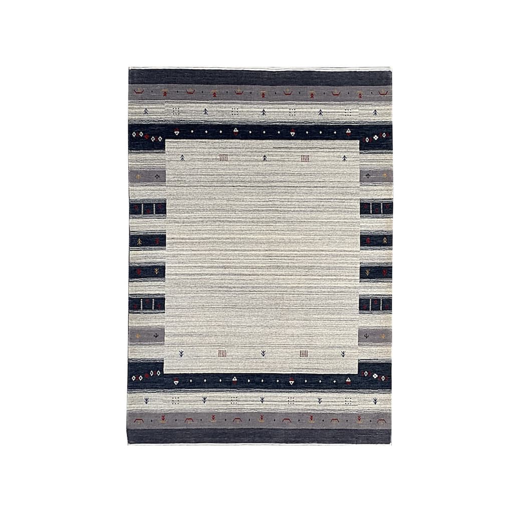 Multi Handmade Wool Rug, 5'4 x 7'7, Cozy Vibrant Floor Accent - L