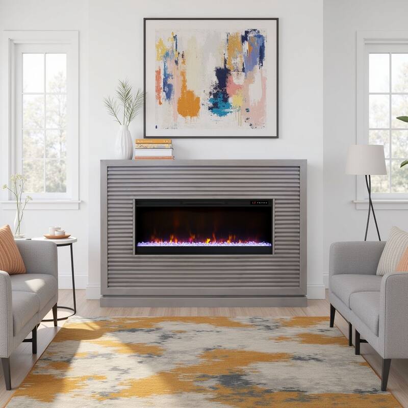 Bridgevine Home Riviera 64 inch Fireplace Mantel, Minimal Assembly