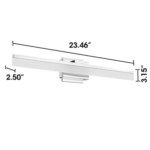 dimension image slide 0 of 2, Eglo Palmital 1-light Chrome LED Vanity Light with Satin Acrylic