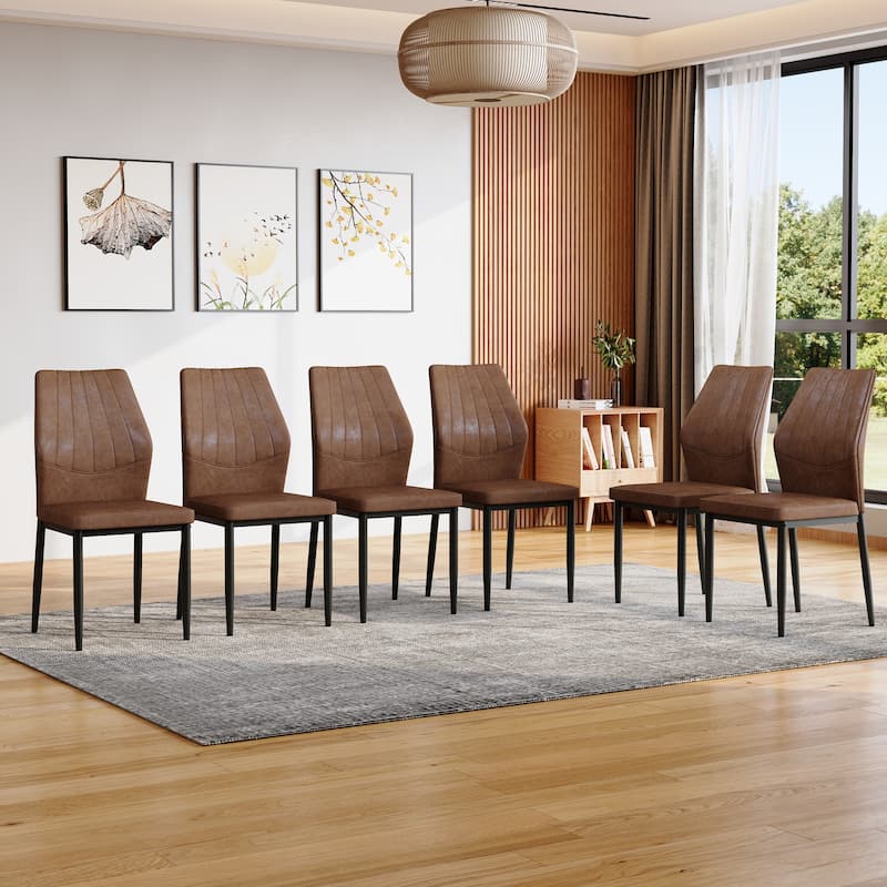 Dining Chair Reception Chair Accent Chair Set of 6 Office Chair Brown Kitchen Chair Meeting Room Chair