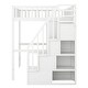preview thumbnail 7 of 25, Full Size Wood Loft Bed with Bookshelf, Stairs Drawers, Desk and Wardrobe with Top Bunk with Full Length High Guardrails
