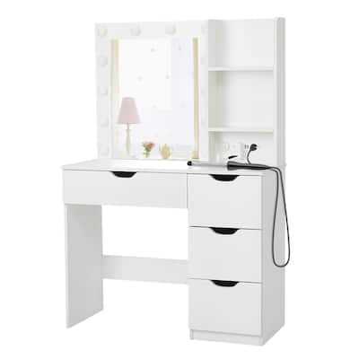 Makeup Vanity with Lights, Charging Station