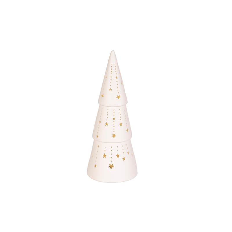 12 in. LED Ceramic Christmas Tree Table Decor Set - 12 in